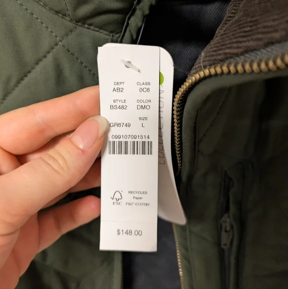 J.Crew Mens Sussex Quilted Vest Large Olive Green Zip Up PrimaLoft NWT - Picture 3 of 10